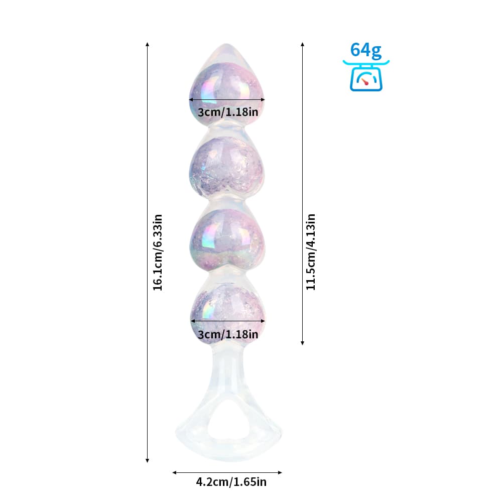 Four Hearts Crystal Butter Plug-3Colors