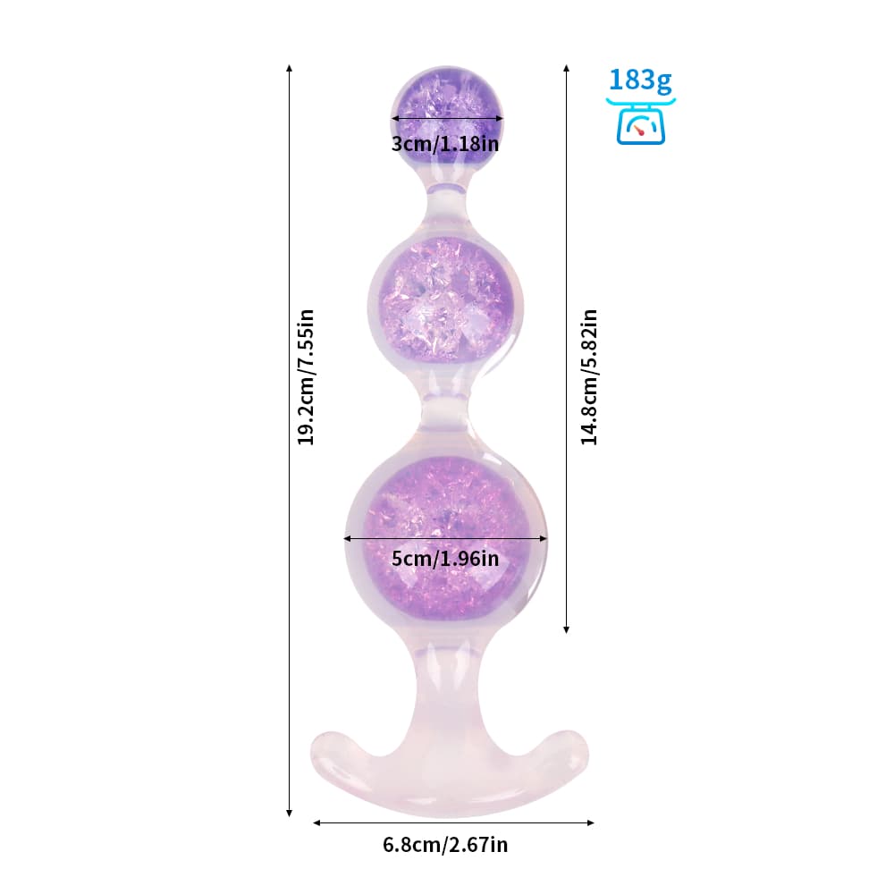 Crystal Butter Plug - 3 balls (2.5cm, 4cm, 5cm)