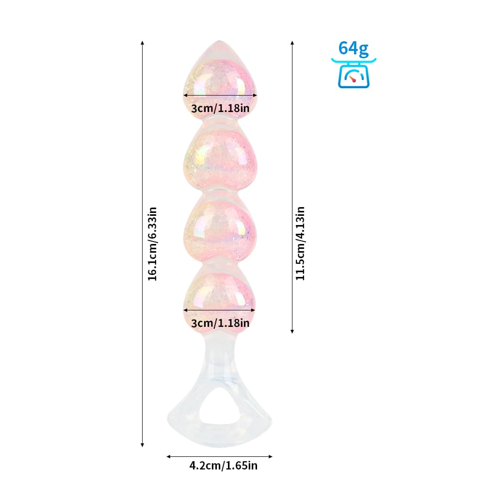 Four Hearts Crystal Butter Plug-3Colors