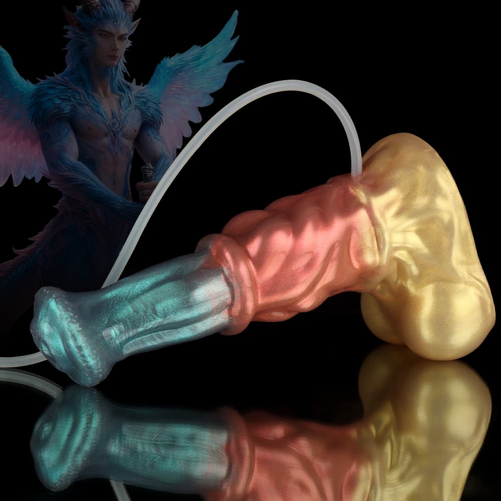 Neptune Red Blue Gold Dildo - Ejaculating Dildo