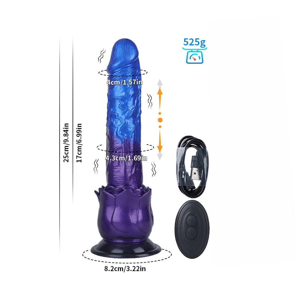 Rose Warrior Retractable Electric Thrusting Dildo