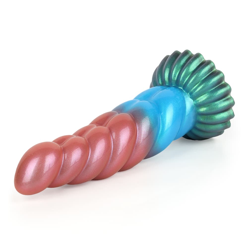 Twisted Red Blue Green Electric Vibrating Dildo