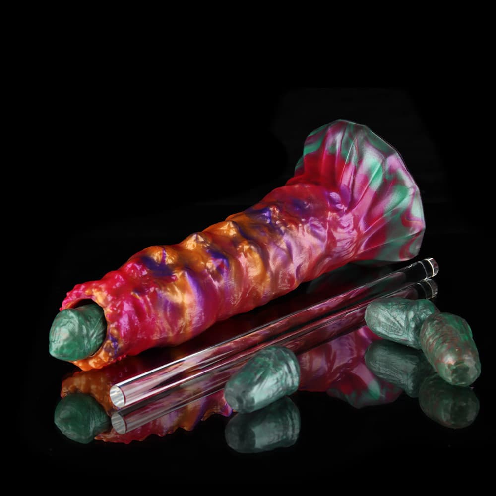 Flaming Rainbow Ovipositor Dildo(With Egg)