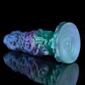 Bad Dragon Aries Gradient Blue Green Purple Fantasy Dildo with intricate details and smooth finish