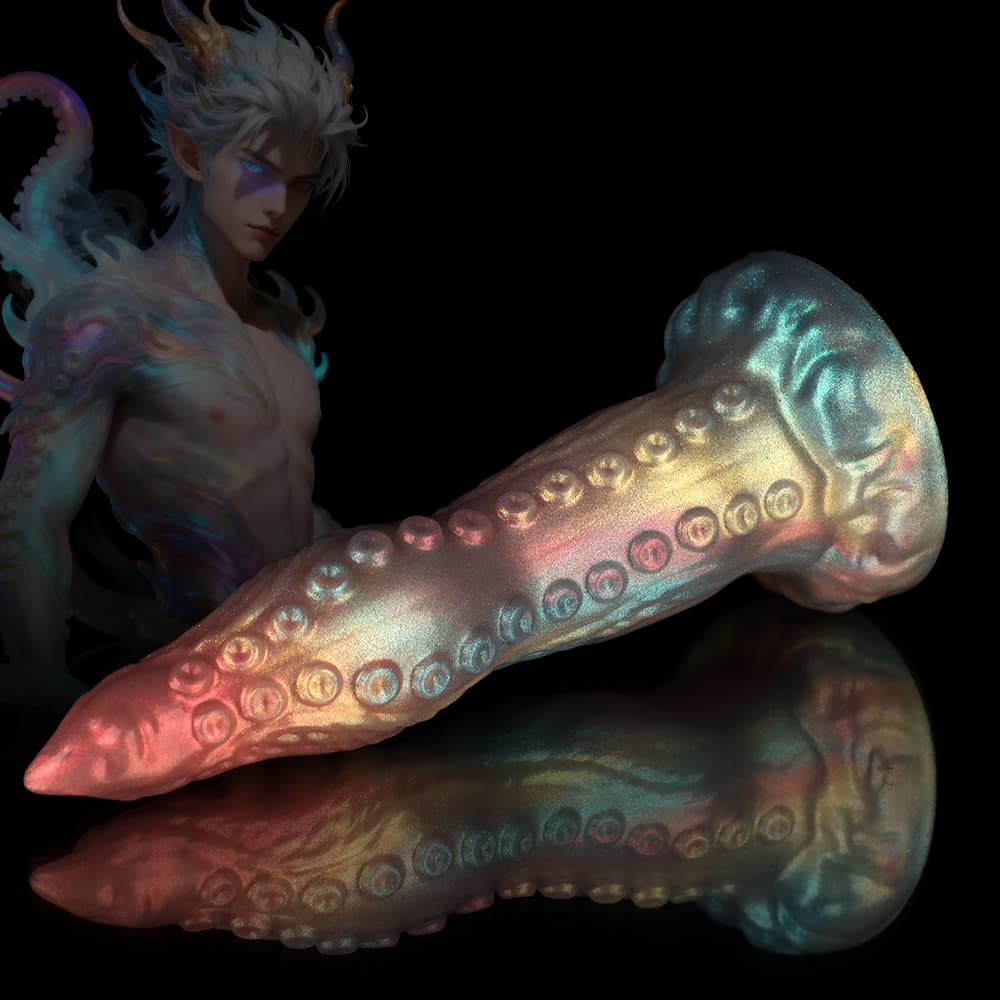 Small Octopus Rainbow Gradient Tentacle Dildo