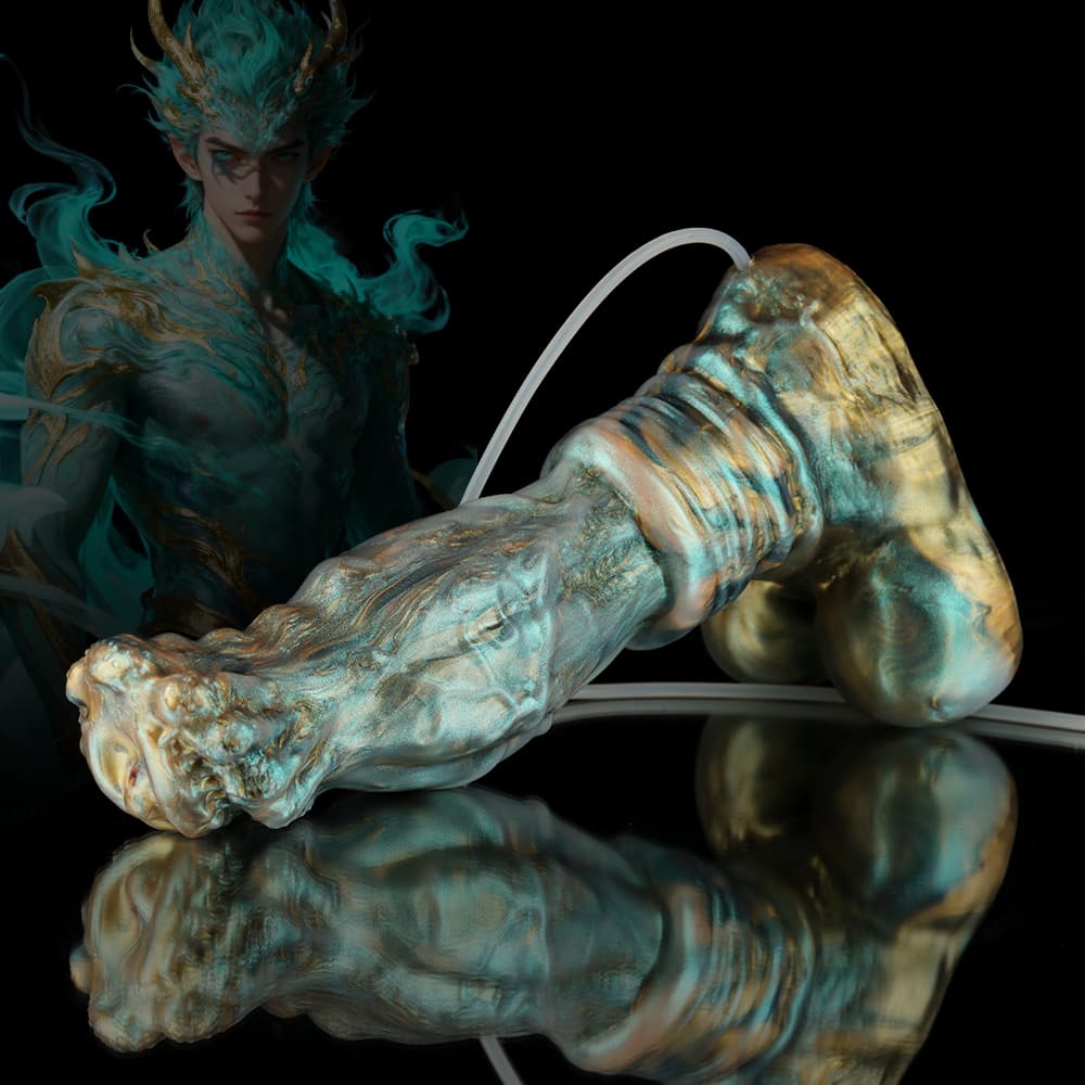 Luan Gradient Green Knot Dildo - Ejaculating Dildo