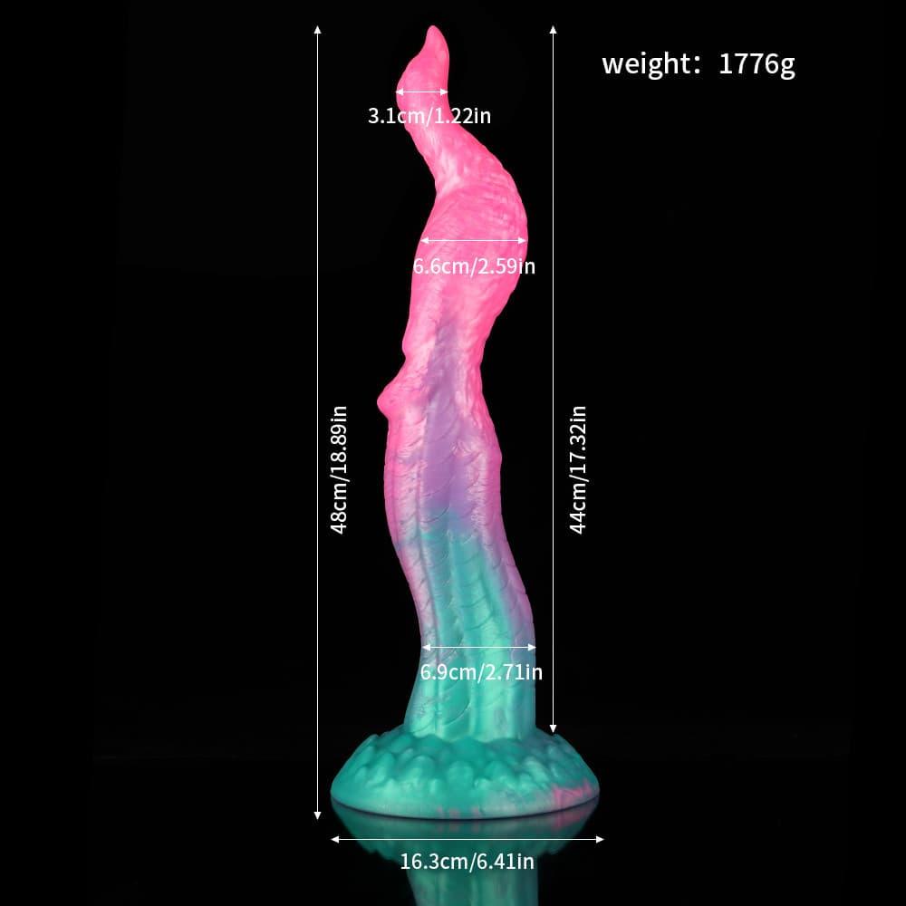 Peacock Pink Green Animal Monster Knot Dildo
