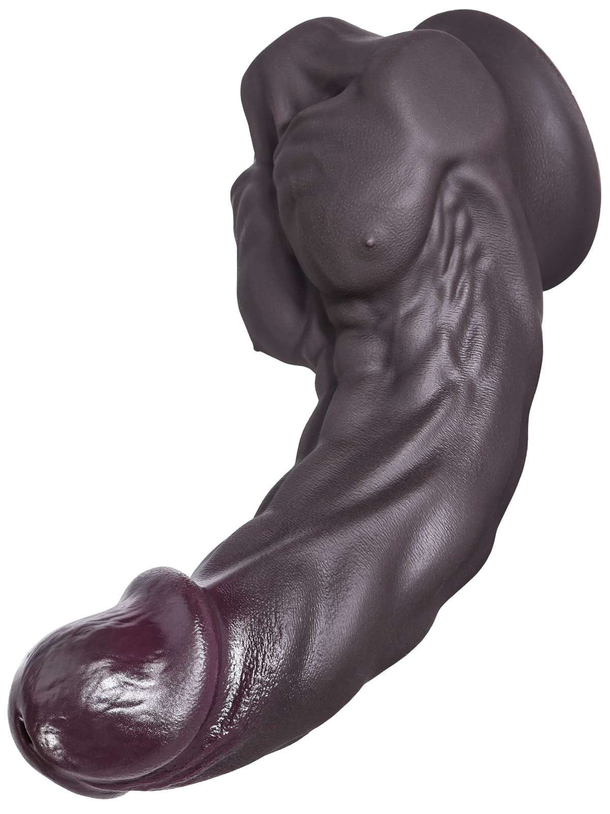 Louis 6.8" X 1.5" S Size Sexy Black Huge Muscle G Spot Dildo