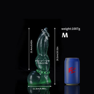 Venom Green Knot Dildo by Knot Dildo - Lifelike Pleasure with detailed dimensions and weight for user reference