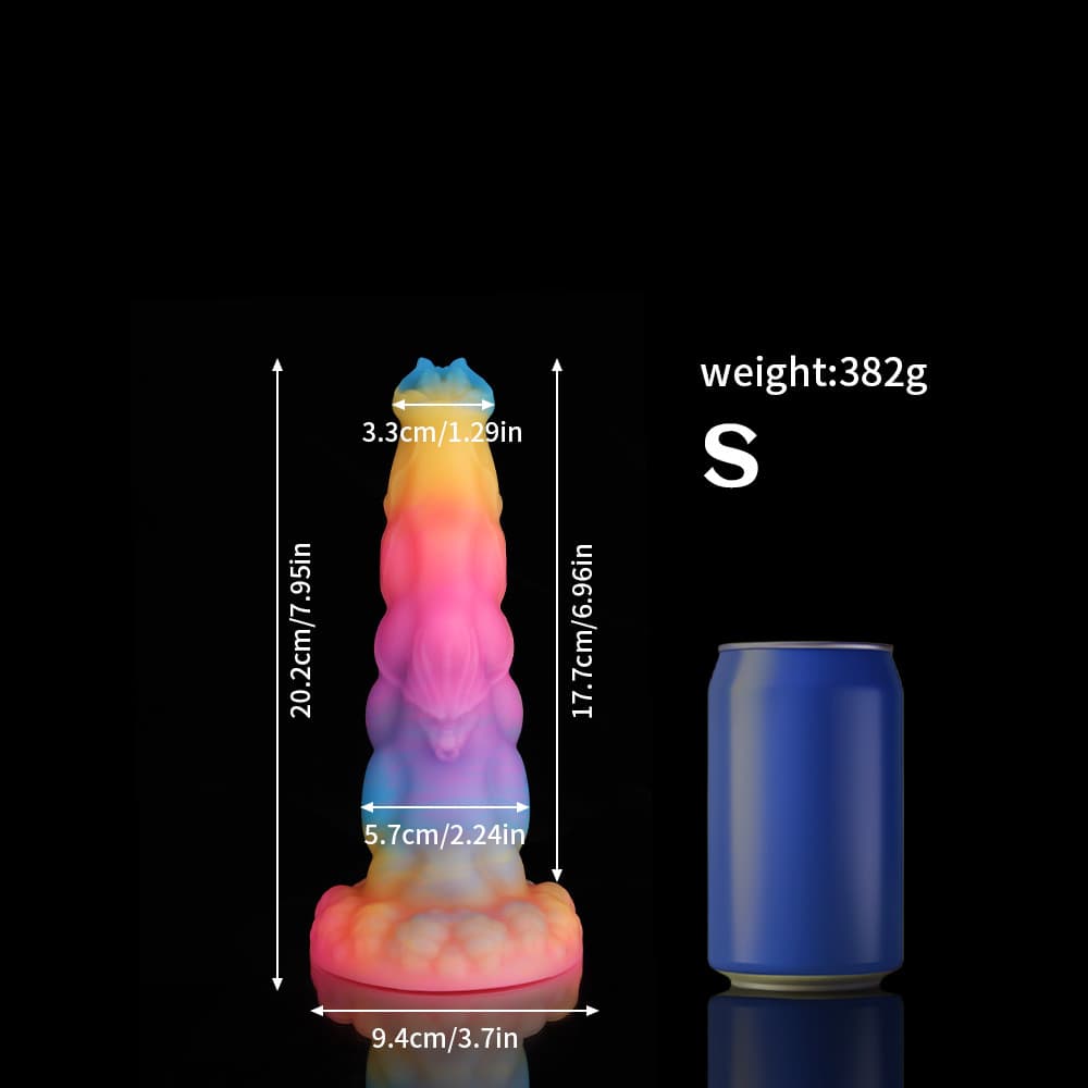 Sphinx Blue Yellow Purple Fantasy Knot Dildo-Glow In The Dark
