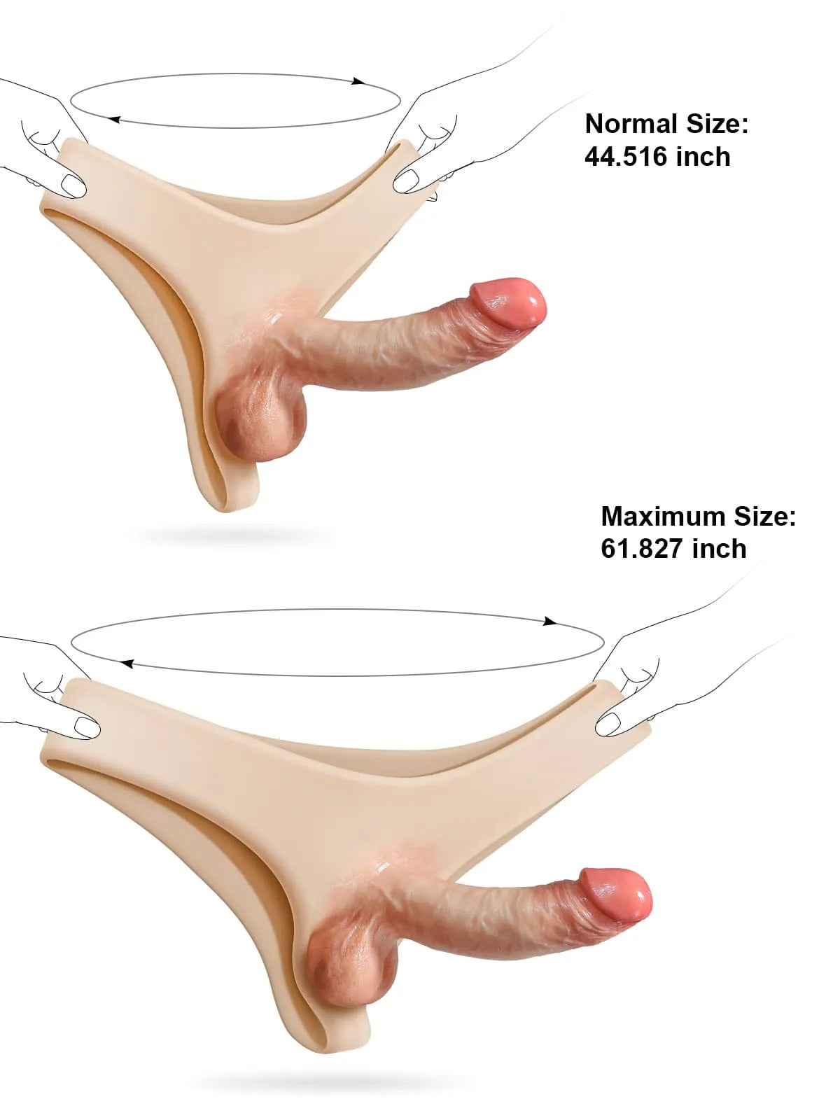 Silicone Strap On With 7" * 2" Solid Dildo & Moving Balls Realistic Lesbian Sex Toys