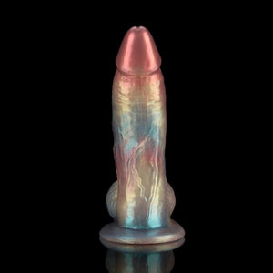 Knot Dildo Gentleman Rainbow Fantasy Dildo with a vibrant iridescent finish