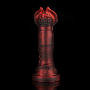 Cannibal Crimson Fantasy Knot Dildo by Knot Dildo in dark red with unique textured design