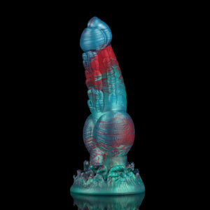 Dog Gradient Blue Green Fantasy Knot Dildo by Knot Dildo with a unique design and vibrant colors