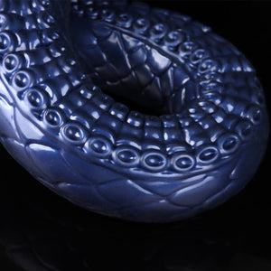 Knot Dildo Eel Blue Oversized Tentacle Anal Plug with textured surface for enhanced pleasure