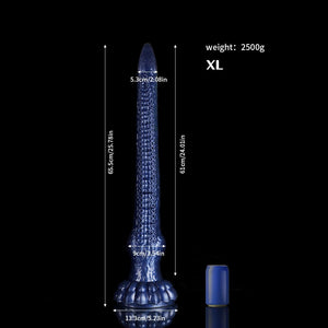 Knot Dildo Eel Blue Oversized Tentacle Anal Plug with realistic design and measurements