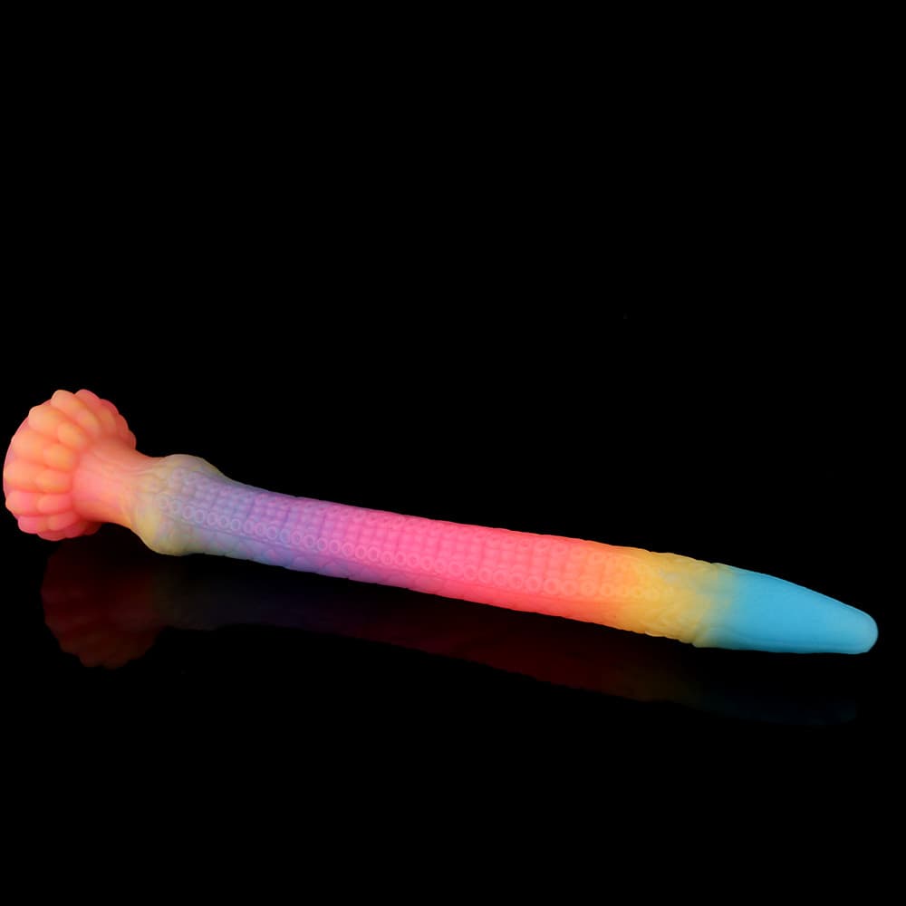 Knot Dildo Eel Blue Yellow Purple Luminous Tentacle Dildo with a gradient color design