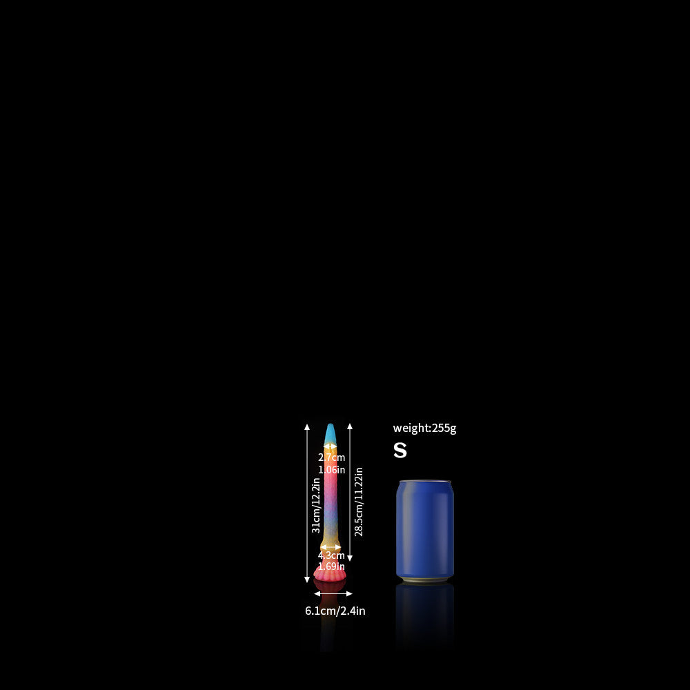 Knot Dildo Eel Blue Yellow Purple Luminous Tentacle Dildo with detailed size dimensions