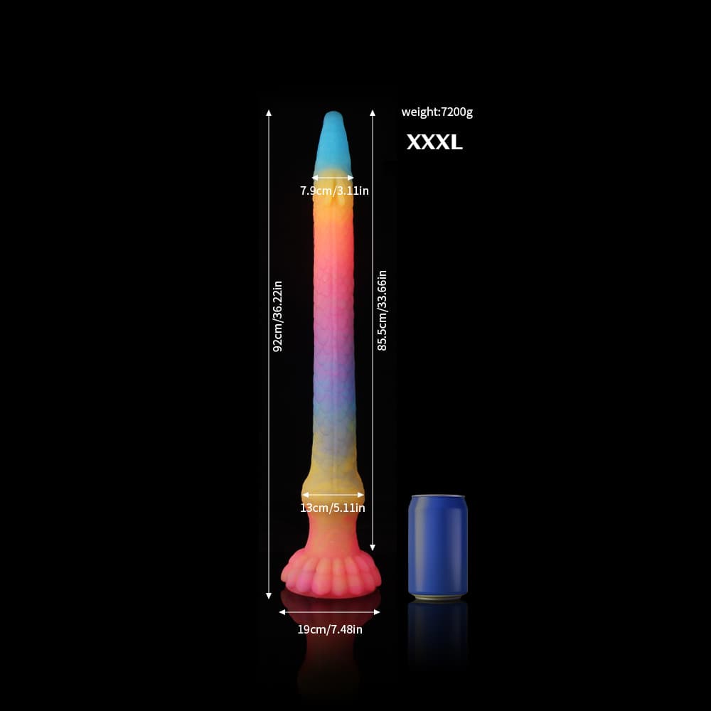 Knot Dildo Eel Blue Yellow Purple Luminous Tentacle Dildo with vibrant colors and unique design
