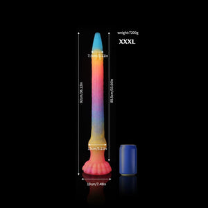 Knot Dildo Eel Blue Yellow Purple Luminous Tentacle Dildo with vibrant colors and unique design