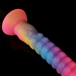 Knot Dildo Octopus Blue Yellow Purple Tentacle Dildo with textured grip and flexible design