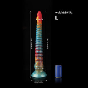 Knot Dildo Octopus Rainbow Tentacle Dildo for Fantasy Play with vibrant colors and textured surface