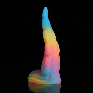 Knot Dildo Octopus Tail Blue Yellow Purple Dildo with detailed tentacle design and vibrant colors