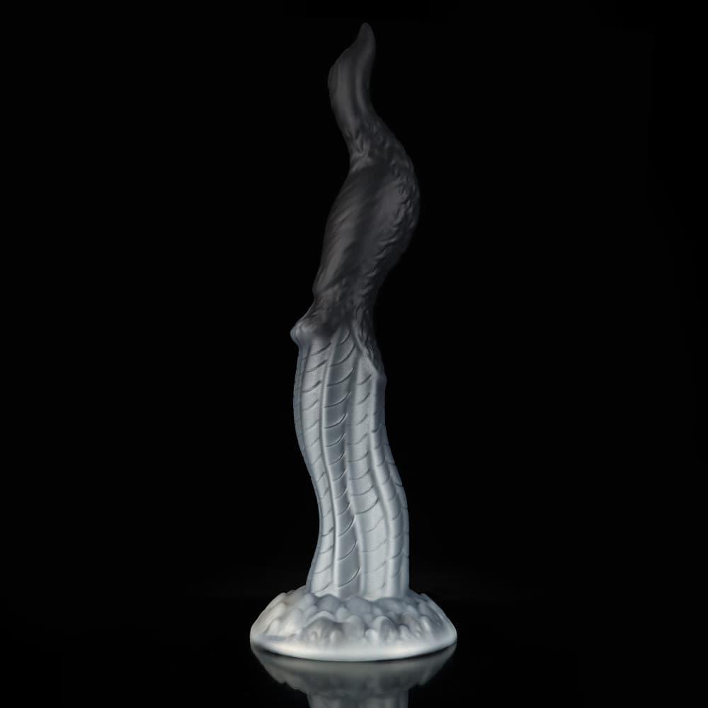Peacock Black White Animal Monster Knot Dildo by Knot Dildo with detailed texture and unique design