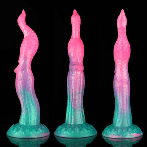 Knot Dildo Peacock Pink Green Animal Monster Knot Dildo with a unique dual-tone design