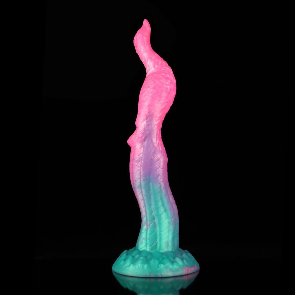 Knot Dildo Peacock Pink Green Animal Monster Knot Dildo with a unique twisted design for enhanced pleasure