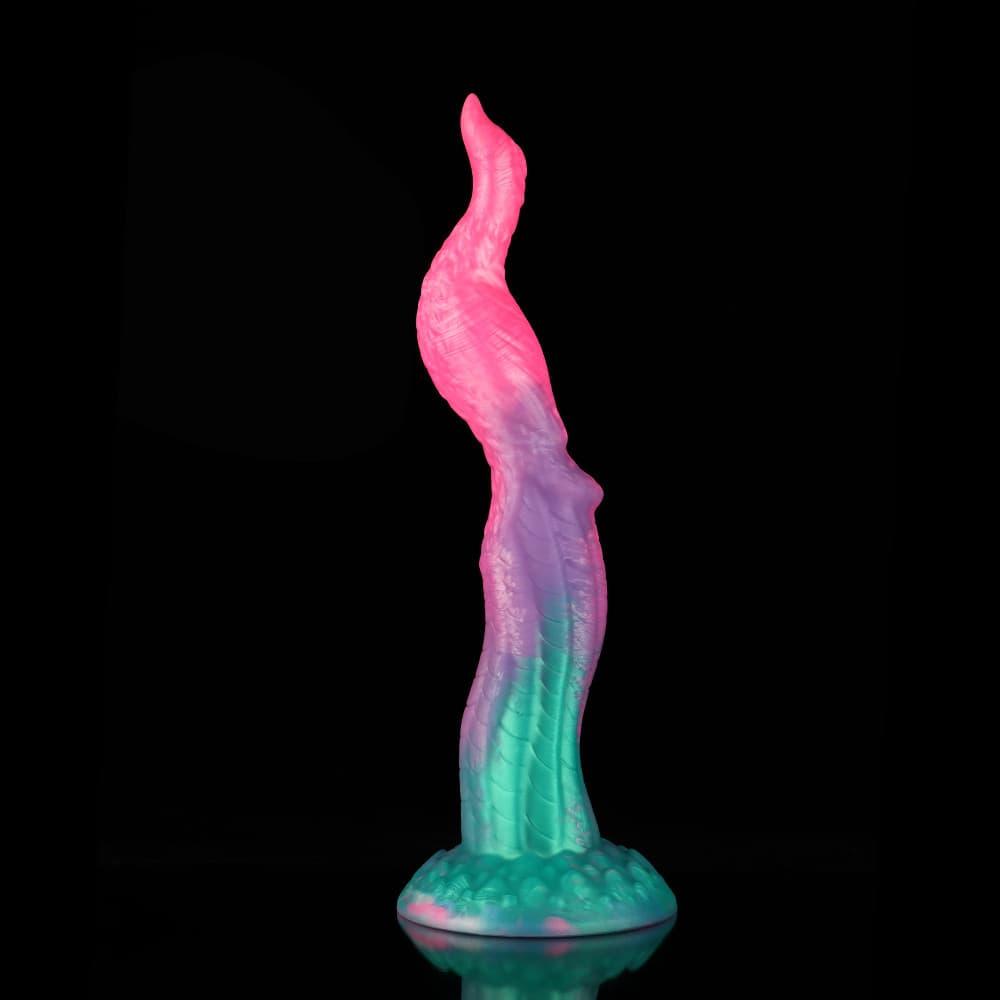 Knot Dildo Peacock Pink Green Animal Monster Knot Dildo with a textured surface for enhanced pleasure