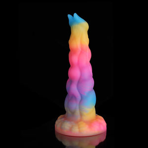 Knot Dildo Sphinx Blue Yellow Purple Fantasy Knot Dildo-Glow In The Dark with vibrant colors and unique design