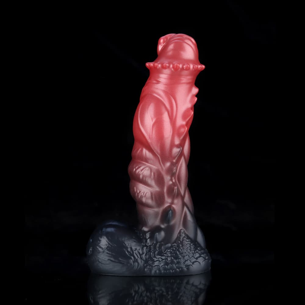 Spiny Orange Black Fantasy Knot Dildo by Knot Dildo with textured surface and unique design