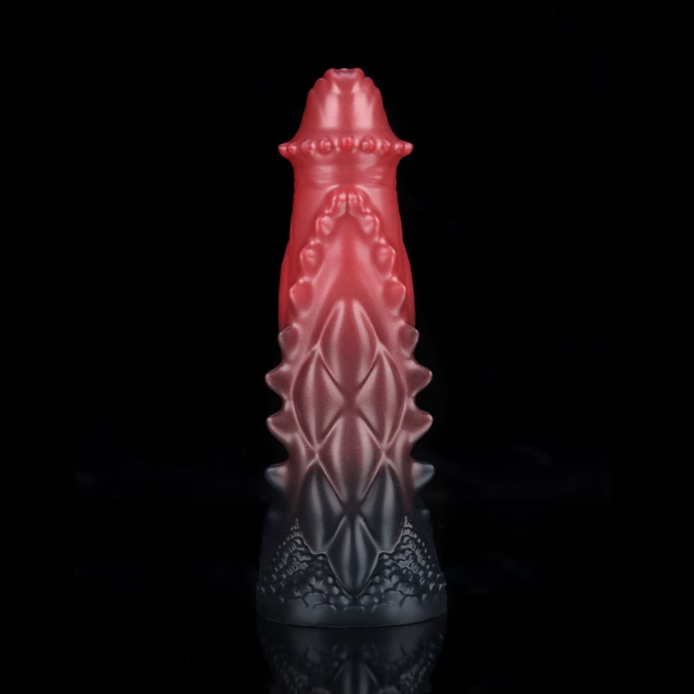 Spiny Orange Black Fantasy Knot Dildo by Knot Dildo with textured design for enhanced pleasure