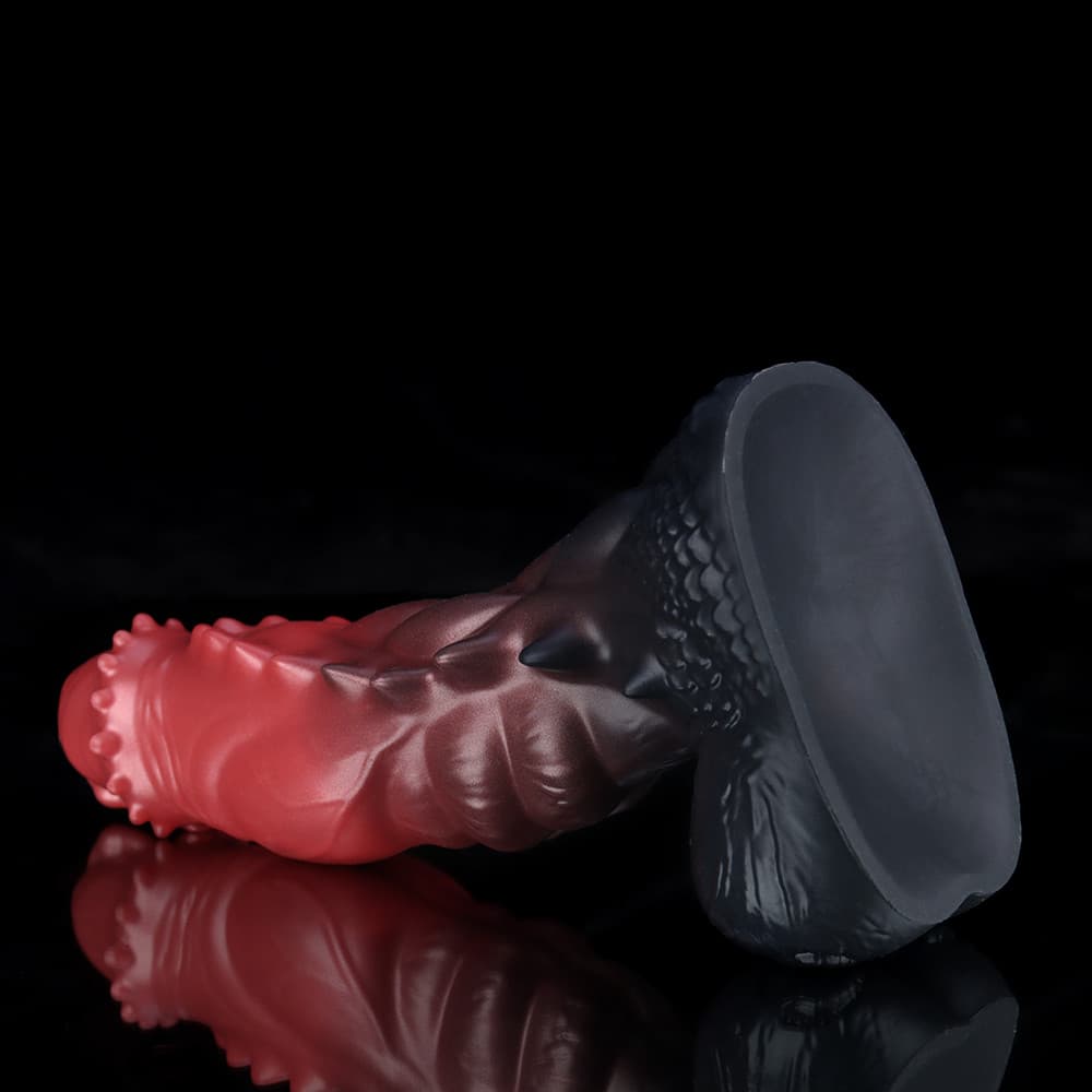Spiny Orange Black Fantasy Knot Dildo by Knot Dildo with textured surface for enhanced pleasure