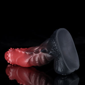 Spiny Orange Black Fantasy Knot Dildo by Knot Dildo with textured surface for enhanced pleasure