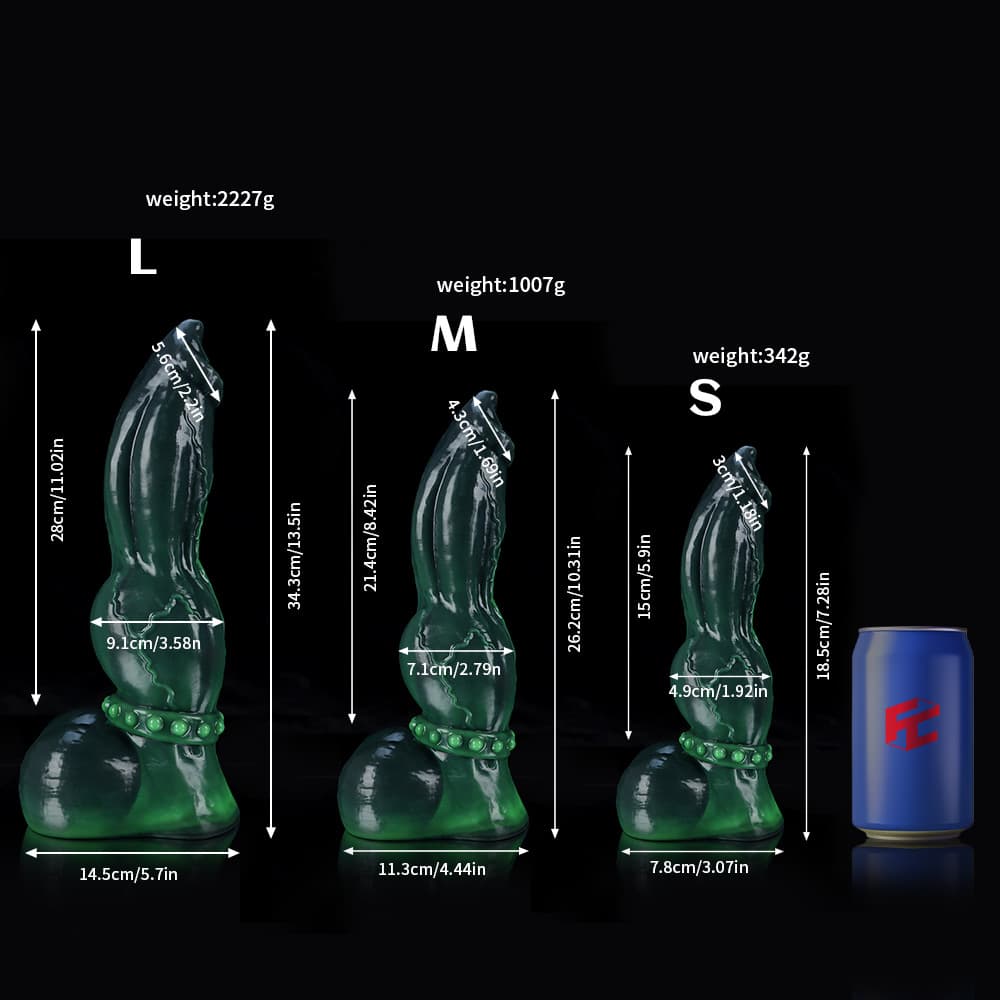 Venom Green Knot Dildo by Knot Dildo - Lifelike Pleasure with three sizes and dimensions for personalized enjoyment