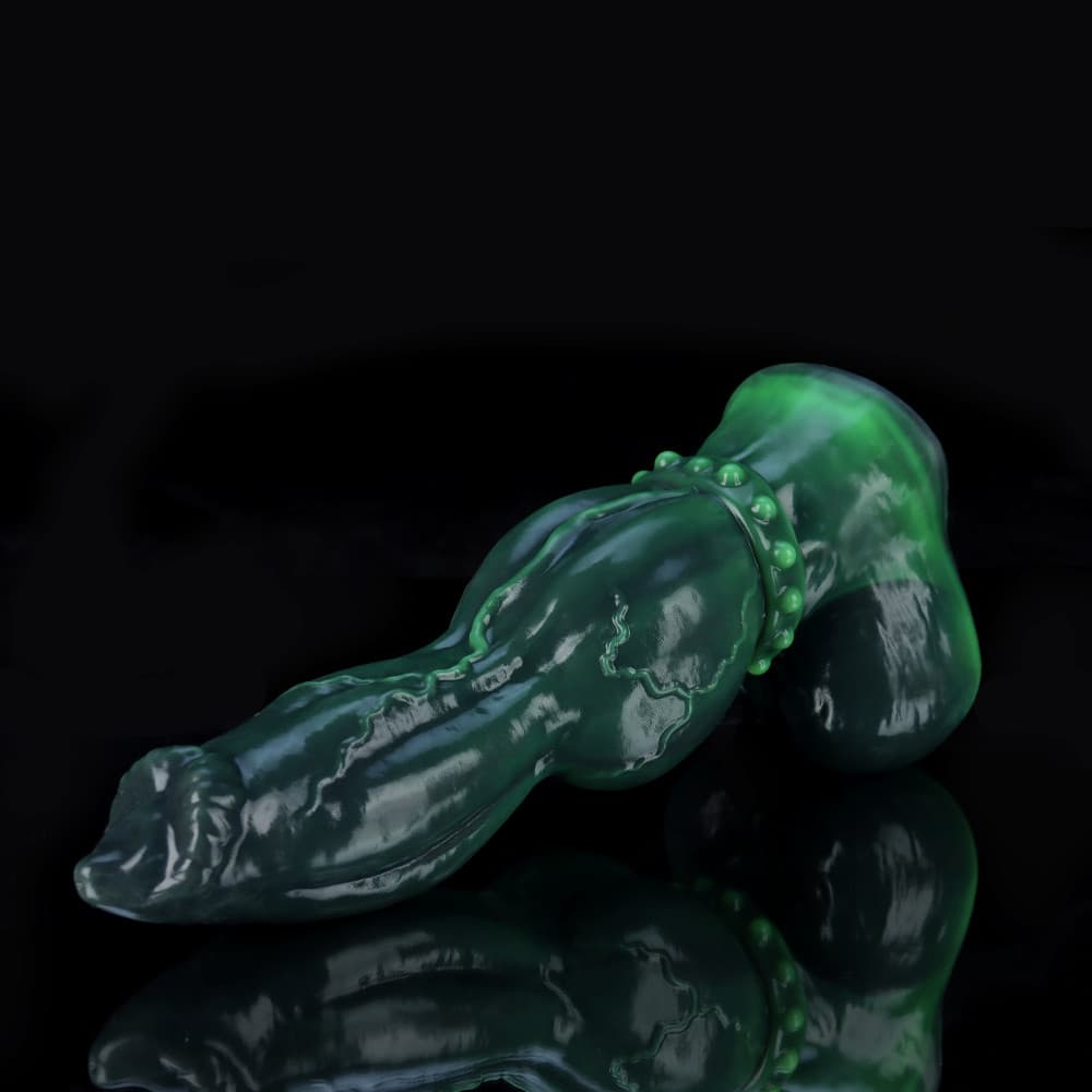 Venom Green Knot Dildo by Knot Dildo - Lifelike Pleasure with a realistic design and vibrant color