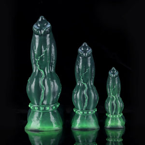 Venom Green Knot Dildo by Knot Dildo - Lifelike Pleasure in three sizes for versatile enjoyment