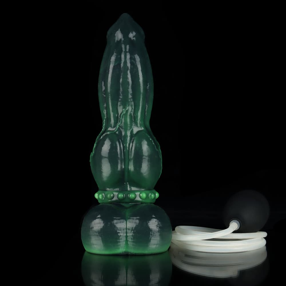Knot Dildo Venom Green Knot Ejaculating Dildo with flexible design and easy-to-use pump feature