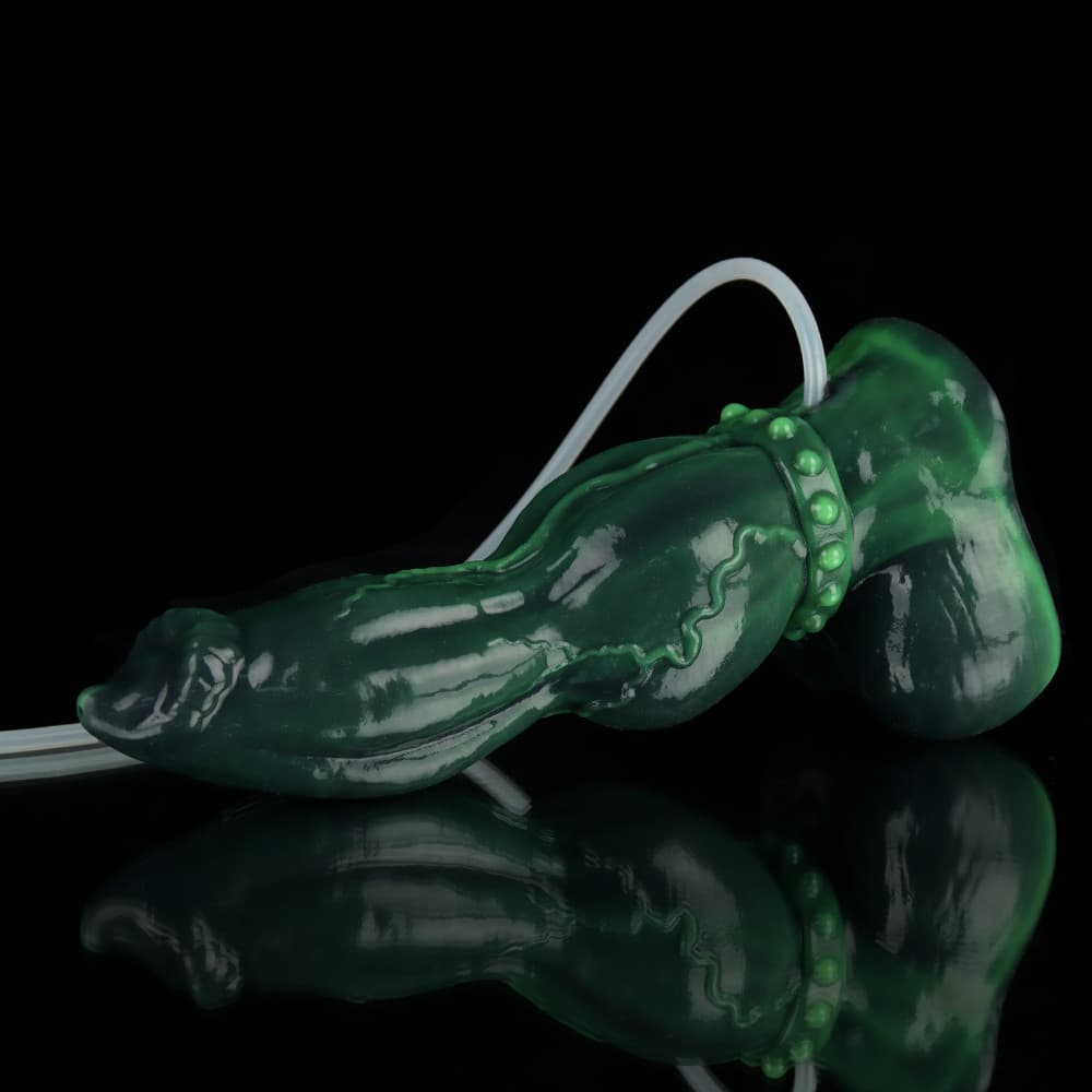 Knot Dildo Venom Green Knot Ejaculating Dildo with textured surface and flexible design