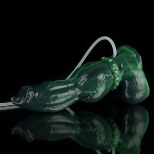 Knot Dildo Venom Green Knot Ejaculating Dildo with textured surface and flexible design