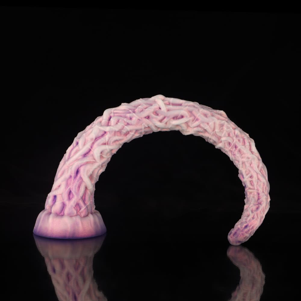 Knot Dildo Vine Purple Tentacle Dildo for Fantasy Play with a textured design and curved shape