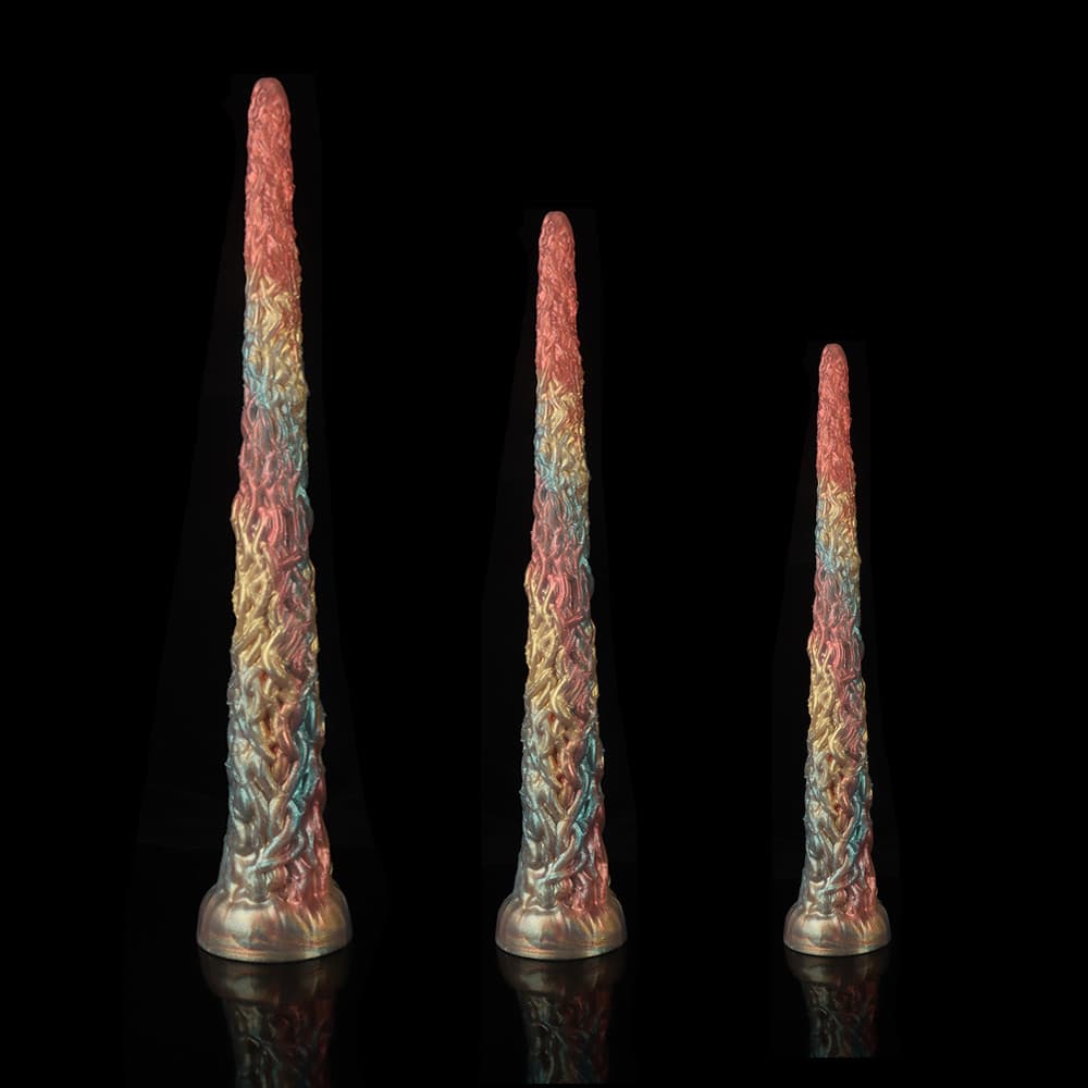 Knot Dildo Vine Rainbow Tentacle Dildo - Anal Plug in three sizes with vibrant colors and textured design