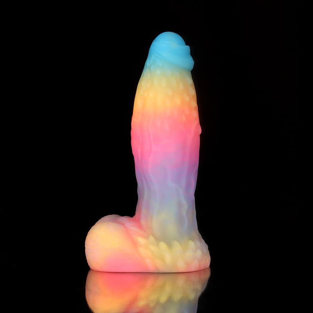 Knot Dildo White Zephyr Blue Yellow Purple Knot Dildo with a colorful and textured design for enhanced pleasure