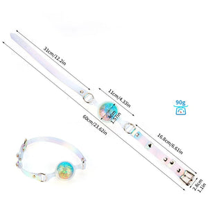 KnotDildo Colorful Crystal Ballgags - Discreet Pleasure with adjustable straps for comfortable wear