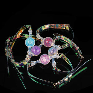 KnotDildo Colorful Crystal Ballgags - Discreet Pleasure with vibrant colors and adjustable straps