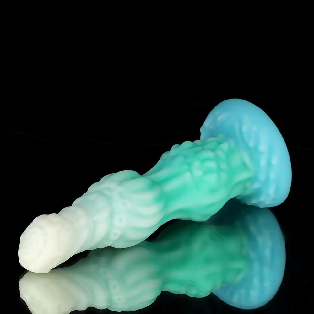 Knotdildo Dog Blue Green Knotted Dildo for Ultimate Pleasure with a textured design and smooth finish