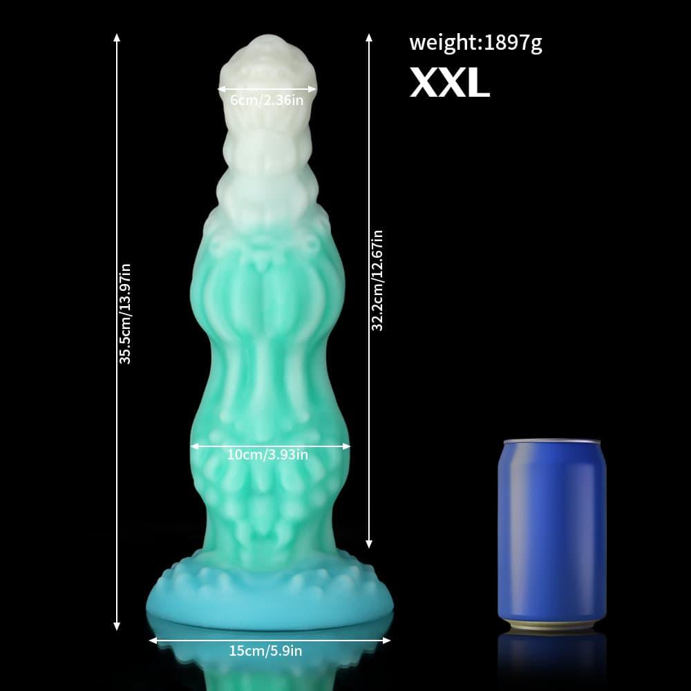 Knotdildo Dog Blue Green Knotted Dildo for Ultimate Pleasure with unique design and dimensions