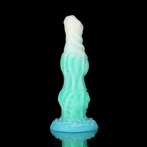 Knotdildo Dog Blue Green Knotted Dildo for Ultimate Pleasure with Curved Design and Textured Surface